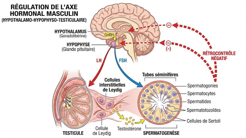 Le fonctionnement des organes sexuels chez l'homme : Spermatogenèse et Régulation Hormonale  (SVT Terminale D & C)
